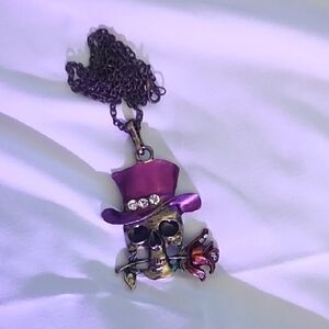 Purple Skull Pendant Necklace for Kids Accessories